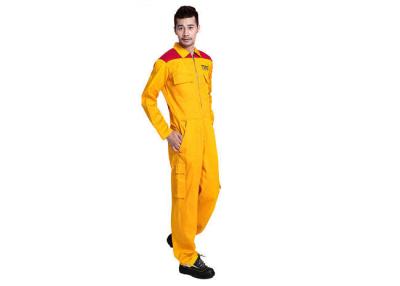 China Orange Automotive Industrial Work Uniforms With Velcro Removable Wristband for sale