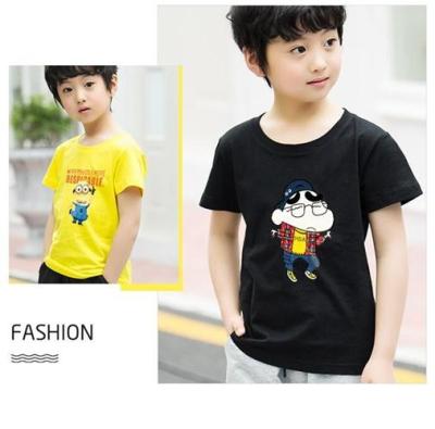 China Scoop Neck Children's Style Clothing , Short - Sleeved Cotton Children T Shirt for sale