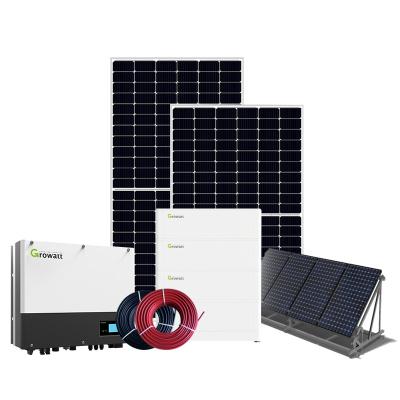 China Growatt Solar Power Hybrid Off Grid Solar System 10 kw 20kw 30kw 40kw 50kw Solar Panel System for sale