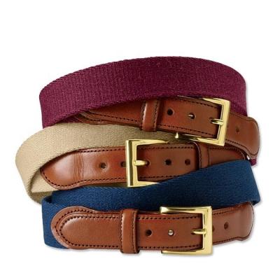 China Cotton Leather Knitted Belt 3.2cm Canvas Web Belt Polyester for sale