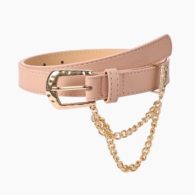 China Candy Color Pu Buckle Belt Leather Spring Summer 2.3cm Wide Ladies Fashion for sale