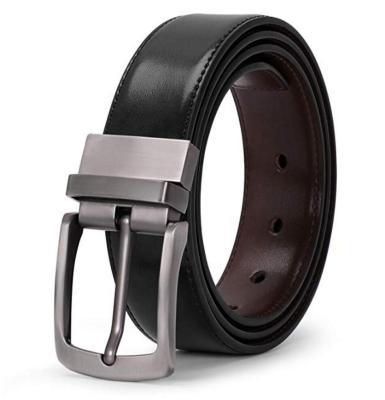 China Double Sides Rotatable Fake Leather Belt 3.5cm Jeans Pants Pin Buckle Belt for sale