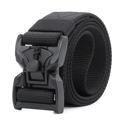 China Heavy Duty 135cm Black Web Belt Military Style 38mm Width for sale