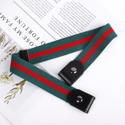 China Invisible 3cm Wide Braided Fabric Elastic Belt No Buckle Stretch Belt 60cm for sale
