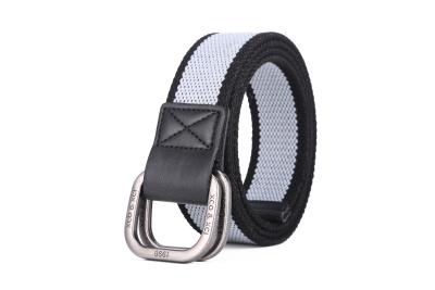 China Grommets Cotton Fabric Belt 3.8cm Double Ring Buckle Belt Webbing for sale