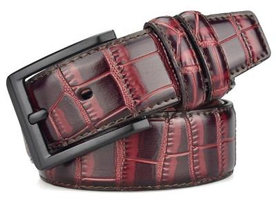 China Flat Neutral Pu Leather Belts 110cm Zinc Alloy Belt Buckle Men for sale