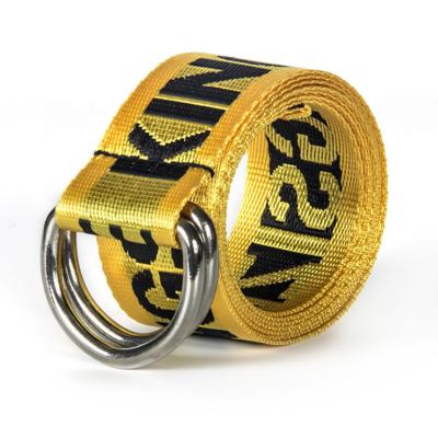 China Zinc Alloy Buckle Nylon Canvas Belt Woven 3.8cm Double Ring for sale