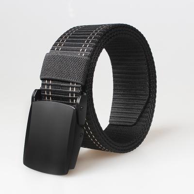 China 125cm Length Fabric Web Belt Zinc Alloy Buckle Army Belts With Buckle 3.8cm Width for sale