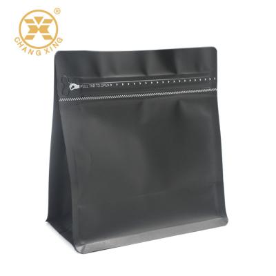 China Weisen-Entgasungsventil-Kaffee-Verpacken das mit Reißverschluss sackt schwarze Farbe ein zu verkaufen