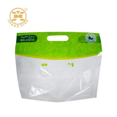China Bolsas de plástico BOPP de 5 kg para frutas secas con agujeros para respirar y manija en venta