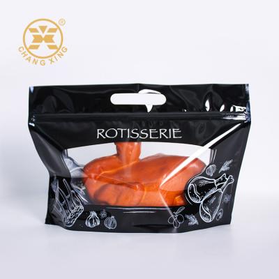 China Grease Proof Roasted Chicken Bag Hot Microwave Anti Fog Stand Up Pouch With Zipper en venta
