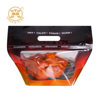 China Custom Handheld Hole Roast Chicken Packaging Bag Plastic Roast Grilled Chicken Bag With Zipper à venda