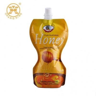 China Honey spout pouch Plastic Printed Laminated Packaging Liquids Juice puree packaging pouch with cap for sale