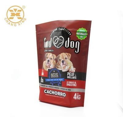 China Stand up resealable pouch 1kg 2kg 4kgs OEM Pet Food pouch With plastic zipper reclosable for sale