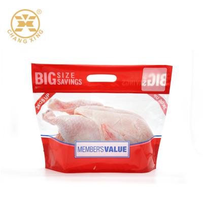China VMPET EXPE Stand Up Pouch With Handle Roast Chicken Plastic Packaging For Frozen Food for sale