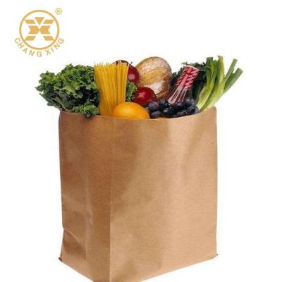 China Supermarkt-Gemüseverpackung 500g Kraftpapier sackt freundliche reine Farbwasserdichte Verpackung Eco ein zu verkaufen