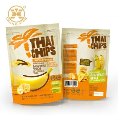 Chine Les sacs d'emballage de casse-croûte de banane de catégorie comestible de gravure tiennent Chips Plastic Zip Lock thaïlandais à vendre