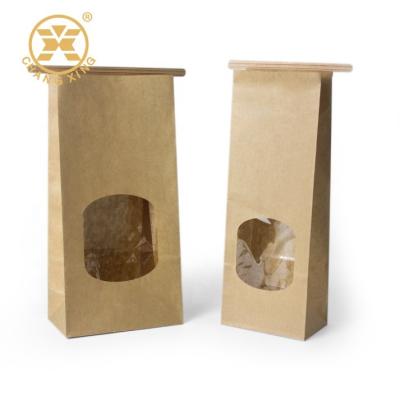 China PEO BOPP Standing Zipper Bakery Bread Packaging Paper Bag With Clear Window for sale