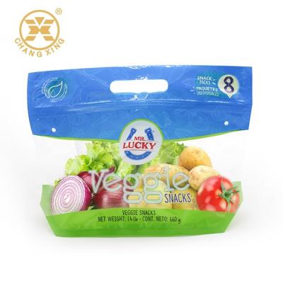 China CPP PET Eco Friendly Stand Up Pouches Plastic Bags For Packaging Vegetables With Holes for sale