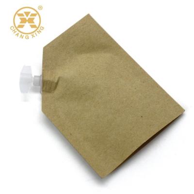 China LDPE Multiwall Standing Pouch Kraft Paper 100 Microns Cream Packaging Bag for sale
