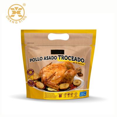China 100 200 Microns Roast Chicken Packaging Grilled Rotisserie 1kg Food Packaging Pouch With Zipper for sale
