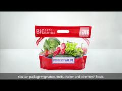 Bopp Antifog Food Packaging Microwavable Grilled Rotisserie Chicken Plastic Takeaway Carrier Bags