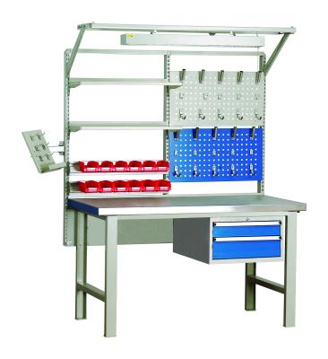 China Multifunction Steel Anti Static Workbench Esd Work Table With Back / Cabinet for sale