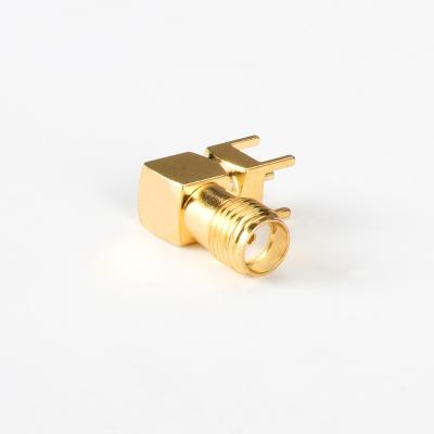 China Conector de montaje de PCB femenino SMA de cobre puro dorado DC   11GHz en venta