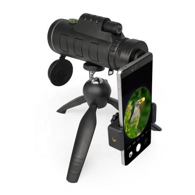 China Monocular do telescópio da lente do telefone do poder superior 40x60 com o grampo de Smartphone do tripé à venda