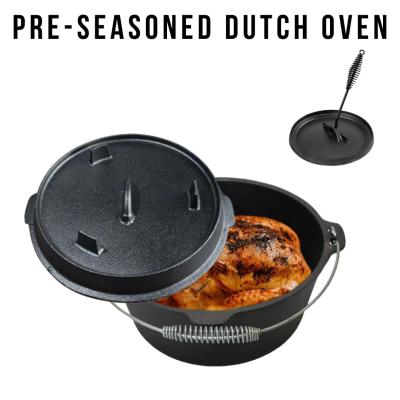 China Forno holandês de ferro fundido de 5 quartos pré-temporada para acampamento de chef forno holandês com tampa à venda