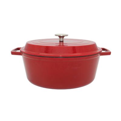 China Customized Cast Iron Casserole Enamel Coating Oval Casserole With Lid for sale