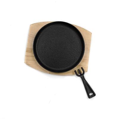 China Non Stick Cast Iron Sizzle Platter Oval Cast Iron Steak Plate for sale