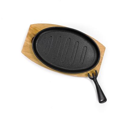 China 22X2.5cm Cast Iron Sizzle Platter Cast Iron Round Grill Pan SGS/ISO9001 for sale