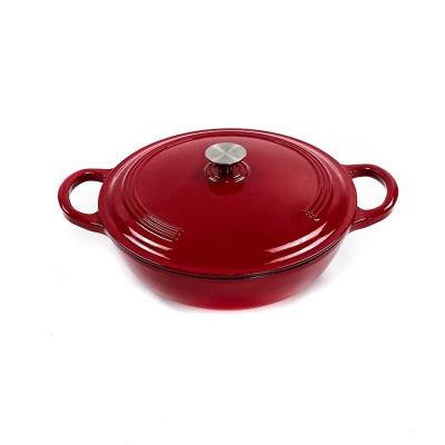 China Matt Red Cast Iron Casserole Oval Enamel Oven Dish For All Glass Top for sale