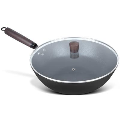 Chine Non poignée en bois de Pan Good Heat Retention With de wok chinois de bâton à vendre
