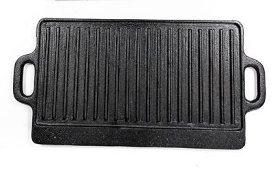 China Duoble Sided Rectangle Cast Iron Grill Griddle Flat & Ridge for sale