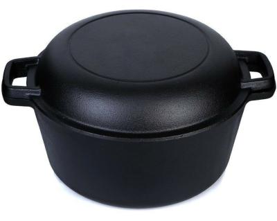 China Pre Seasoned Cast Iron Skillet and 4.8L Double Dutch Oven Set for sale