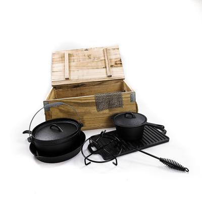 China OEM Pre Seasoned Cast Iron Cookware Set  For Camping for sale