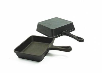 China Square Cast Iron Grill Griddle Pre seasoned Grill Skillet Pan 17.3*10.5*2.2cm for sale