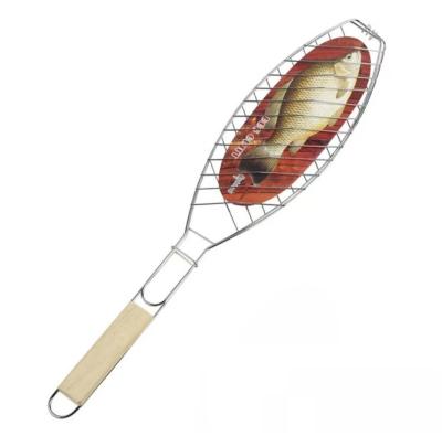 China OEM ODM Non Stick Bbq Grilling Mesh durable With Wooden Handle for sale