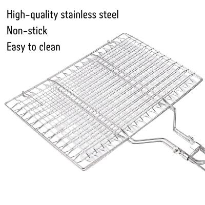 China Multi Purpose 50cm Camping Cooking Set Stainless Steel Barbecue Grill Net for sale