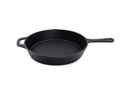 China Cast Iron Frying Pan : 8 Inch  Black Heat Distribution With Dual Handles Commercial-Grade for sale