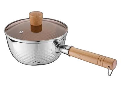 China 304 Small Stainless Steel Saucepan Heat Dissipation Flat Base for sale