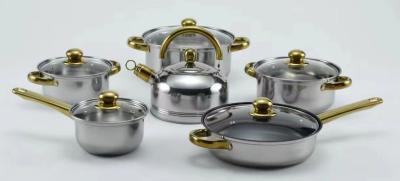 China Non Stick Stainless Steel Cookware Pot 6 Pieces Sets Food Grade No Warping for sale
