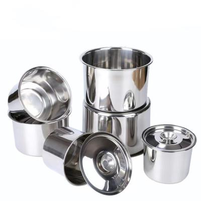 China Stainless Steel Round Sauce Bucket Container With Lid for sale