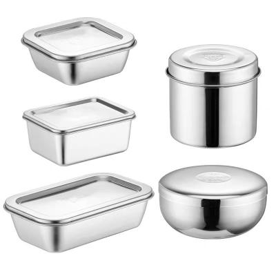 China Food Grade Stainless Steel Leakproof Containers With Lids for sale