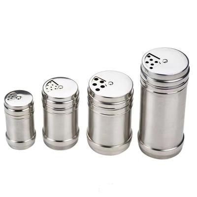 China Stainless Steel Household BBQ Seasoning Jar With Rotating Cover for sale