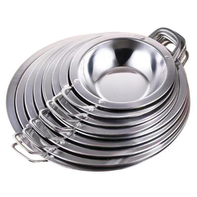 China Food Grade 18-32cm Stainless Steel Pan Flat Bottom en venta