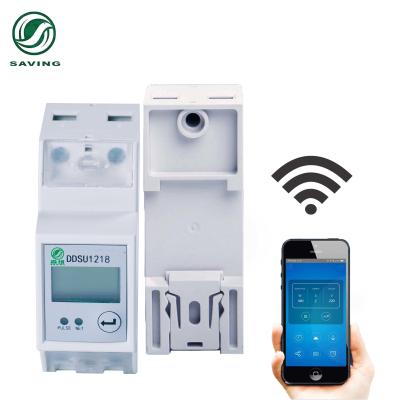 China Smart WiFi 1 Phase Meter Din Rail Energy Monitor Single Phase Electronic Kwh Meter for sale