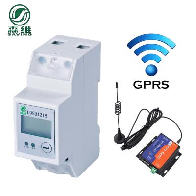 China 2W 0.3kg 2p Single Phase Din Rail Energy Meter Power Meter 1 Phase GPRS Module for sale